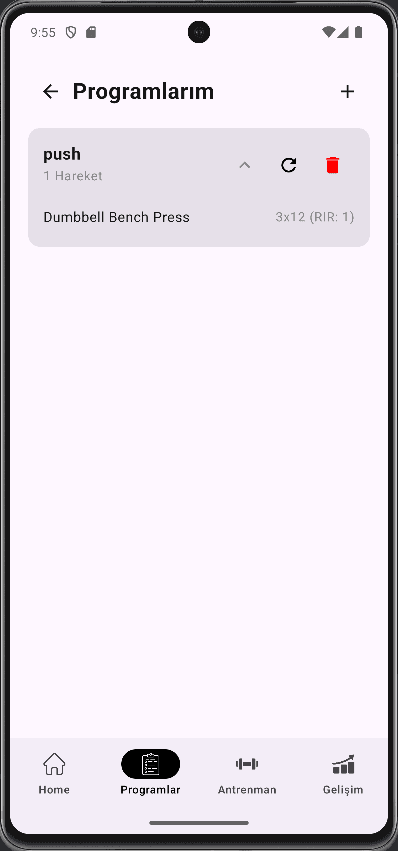 GymTracking ilerleme izleme
