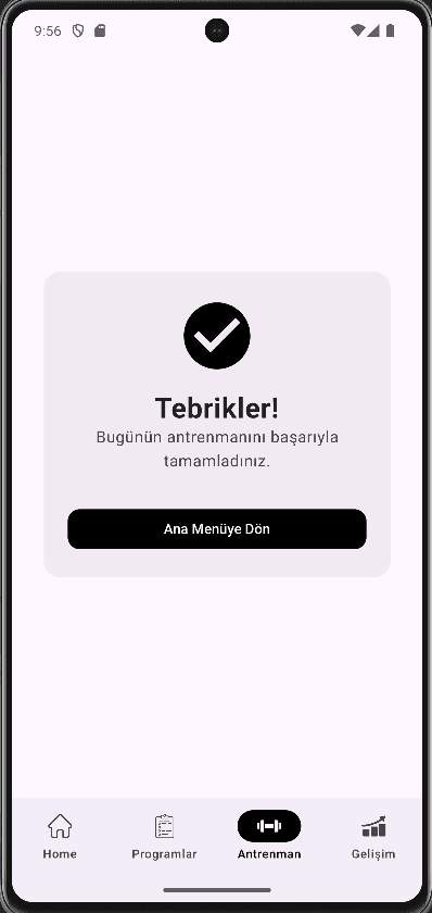 GymTracking antrenman ekranı